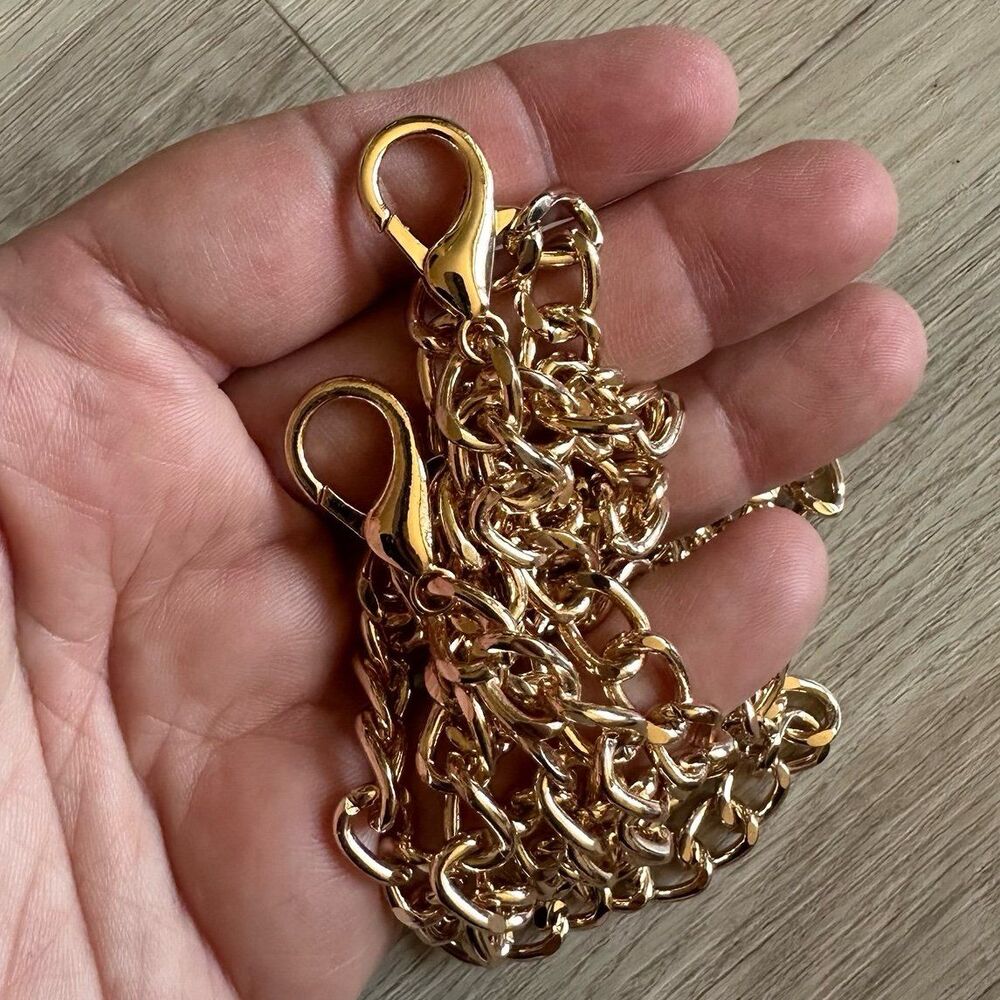 Chunky Gold Chain Link Purse Crossbody Bag Strap 26” Drop - Picture 4 of 4